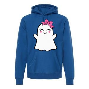 Ghost With Bow Boo Girl Halloween Premium Hoodie