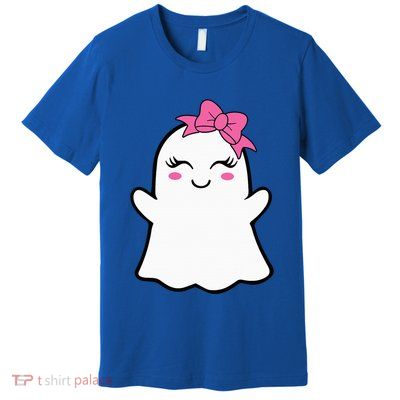 Ghost With Bow Boo Girl Halloween Premium T-Shirt