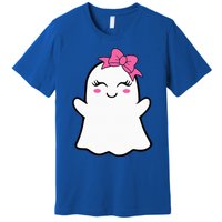 Ghost With Bow Boo Girl Halloween Premium T-Shirt