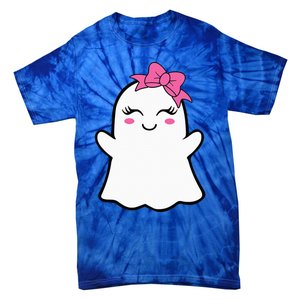 Ghost With Bow Boo Girl Halloween Tie-Dye T-Shirt