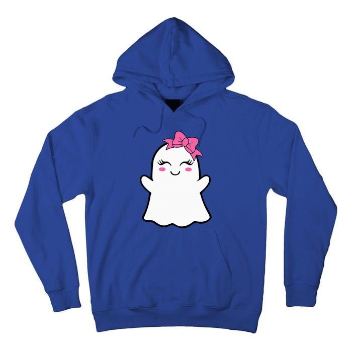 Ghost With Bow Boo Girl Halloween Tall Hoodie