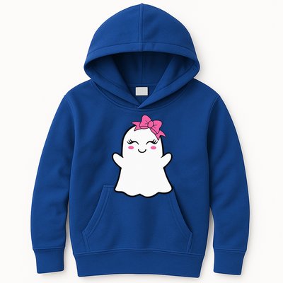 Ghost With Bow Boo Girl Halloween Kids Hoodie