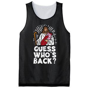 Guess Whos Back Jesus Easter Funny Religious Mesh Reversible Basketball Jersey Tank