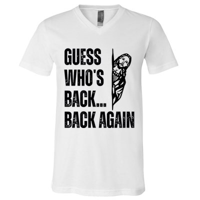 Guess Whos Back Again Jesus Easter V-Neck T-Shirt