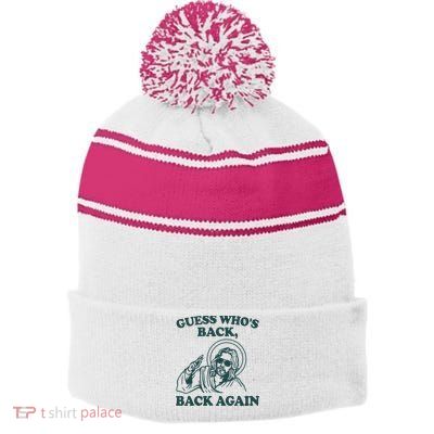 Guess Whos Back Back Again Jesus Stripe Pom Pom Beanie