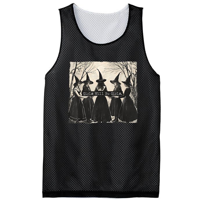 Girl Will Be Girl Funny Witch Witchy Vibes Mesh Reversible Basketball Jersey Tank