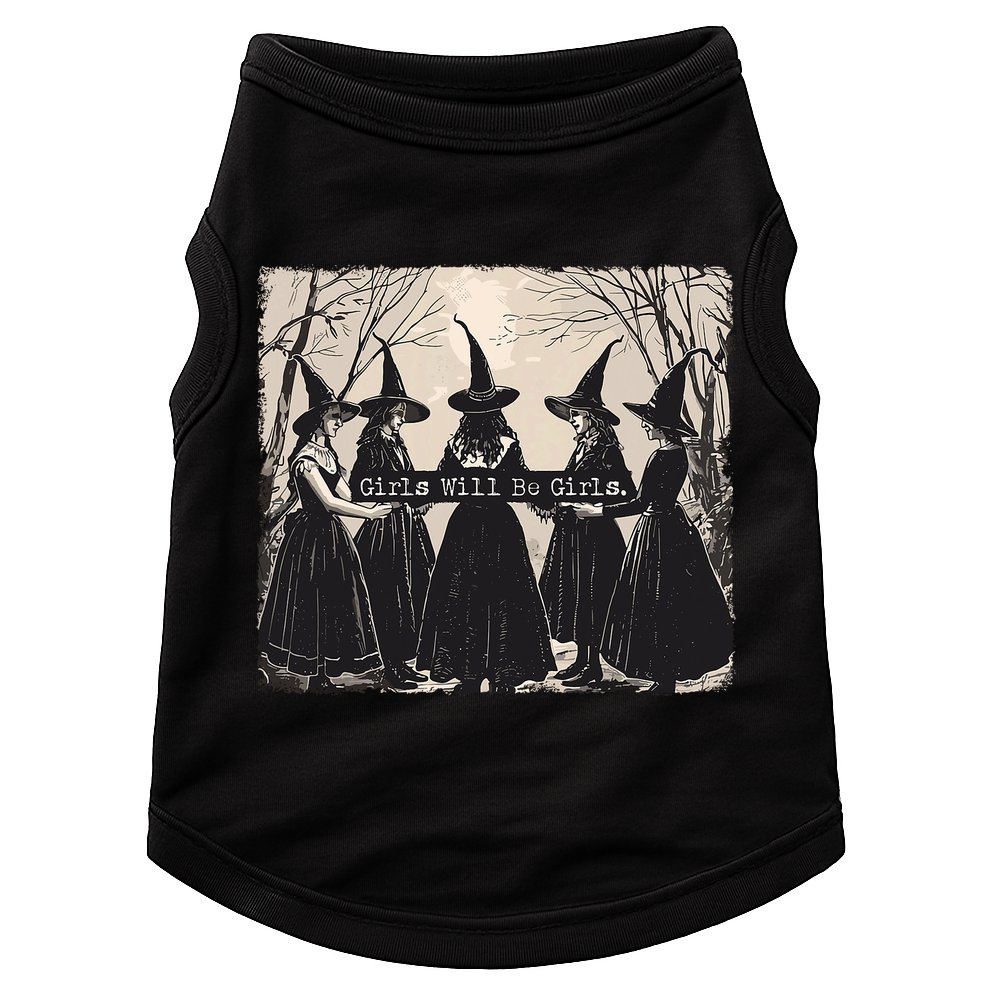 Girl Will Be Girl Witch Halloween Funny Witchy Vibes Women Doggie Tank