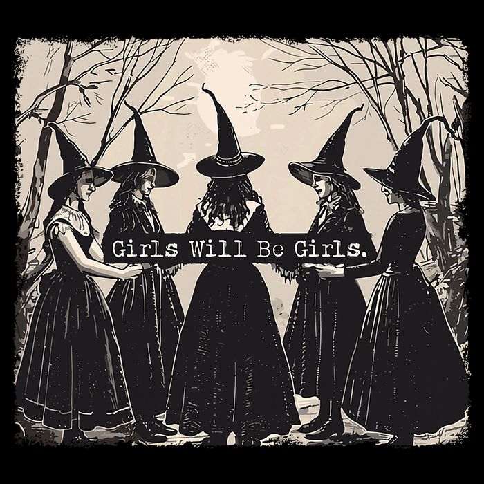 Girl Will Be Girl Witch Halloween Funny Witchy Vibes Women Doggie Tank
