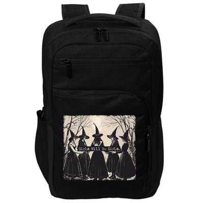 Girl Will Be Girl Witch Halloween Funny Witchy Vibes Women Impact Tech Backpack