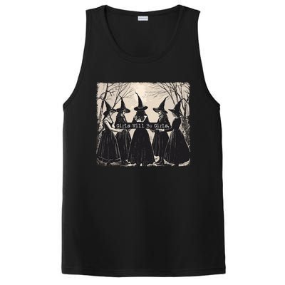 Girl Will Be Girl Witch Halloween Funny Witchy Vibes Women PosiCharge Competitor Tank