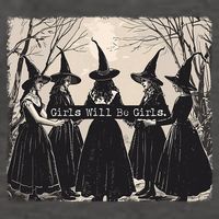 Girl Will Be Girl Witch Halloween Funny Witchy Vibes Women Vector Backpack