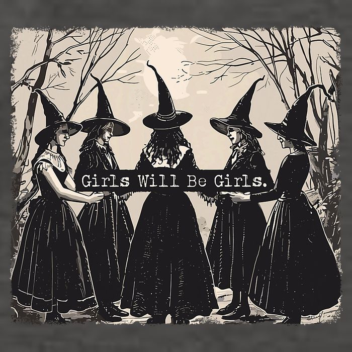 Girl Will Be Girl Witch Halloween Funny Witchy Vibes Women Vector Backpack