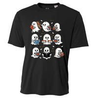 Ghosts With Books Library Halloweenteacher Cooling Performance Crew T-Shirt