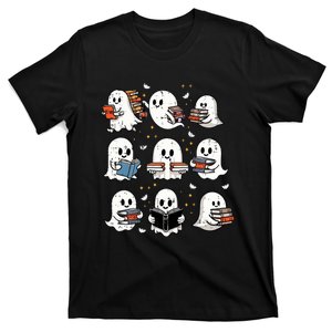 Ghosts With Books Library Halloweenteacher T-Shirt