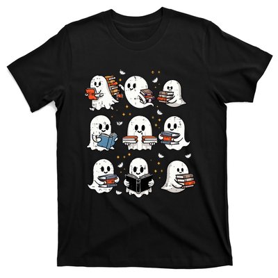 Ghosts With Books Library Halloweenteacher T-Shirt