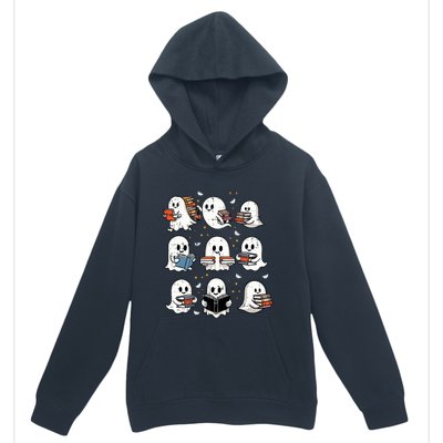 Ghosts With Books Library Halloweenteacher Urban Pullover Hoodie