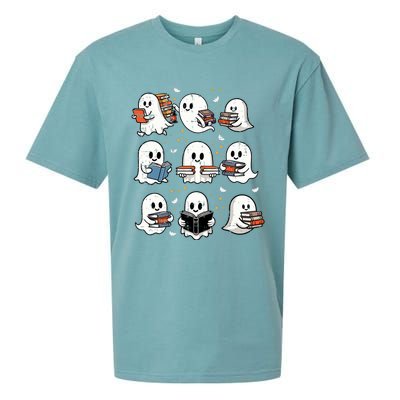 Ghosts With Books Library Halloweenteacher Sueded Cloud Jersey T-Shirt