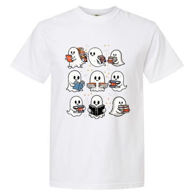 Ghosts With Books Library Halloweenteacher Garment-Dyed Heavyweight T-Shirt