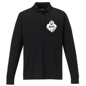 Ghost with Bow Boo Girl Halloween Costume Funny Performance Long Sleeve Polo