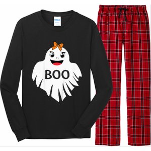 Ghost with Bow Boo Girl Halloween Costume Funny Long Sleeve Pajama Set