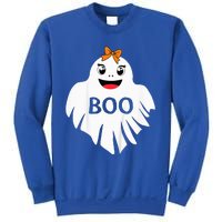 Ghost with Bow Boo Girl Halloween Costume Funny Sweatshirt