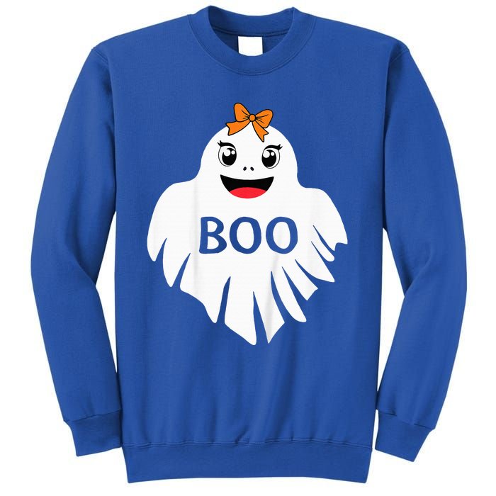 Ghost with Bow Boo Girl Halloween Costume Funny Sweatshirt