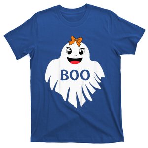 Ghost with Bow Boo Girl Halloween Costume Funny T-Shirt