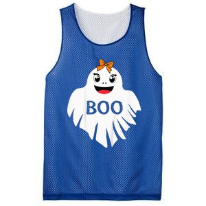 Ghost with Bow Boo Girl Halloween Costume Funny Mesh Reversible Basketball Jersey Tank