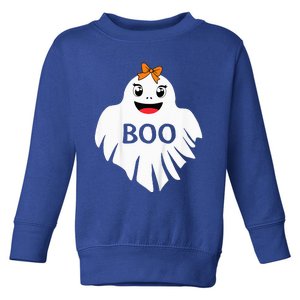 Ghost with Bow Boo Girl Halloween Costume Funny Toddler Sweatshirt