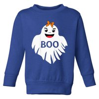 Ghost with Bow Boo Girl Halloween Costume Funny Toddler Sweatshirt