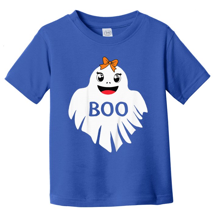 Ghost with Bow Boo Girl Halloween Costume Funny Toddler T-Shirt