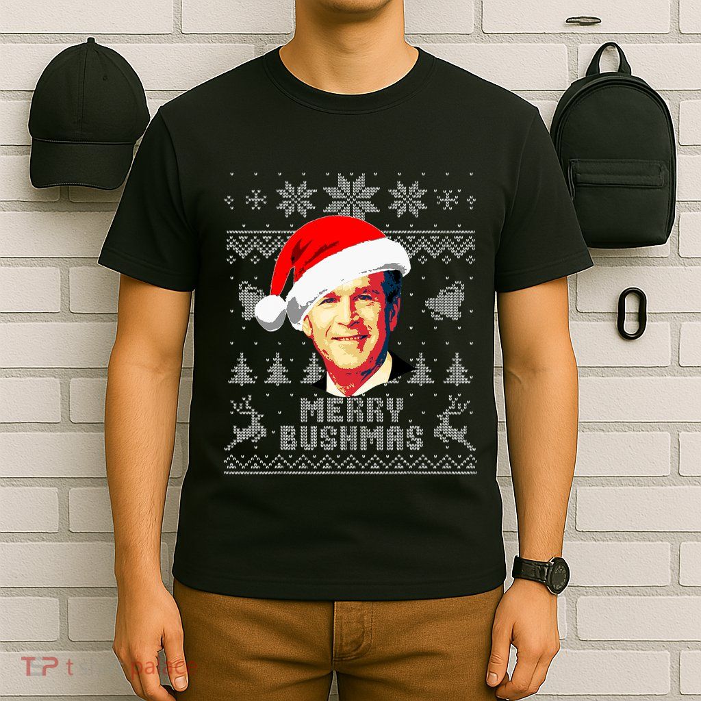 George W Bush Merry Bushmas Funny Christmas T-Shirt