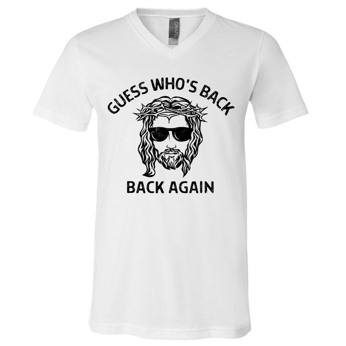 Guess Whos Back Back Again Happy Easter Jesus Christian V-Neck T-Shirt