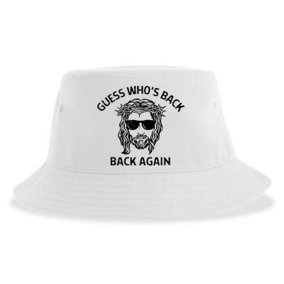 Guess Whos Back Back Again Happy Easter Jesus Christian Sustainable Bucket Hat