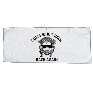 Guess Whos Back Back Again Happy Easter Jesus Christian Large Microfiber Waffle Golf Towel