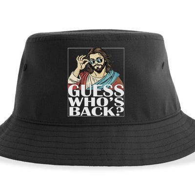 Guess Whos Back Jesus Easter Religious Catholic Sustainable Bucket Hat