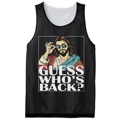 Guess Whos Back Jesus Easter Religious Catholic Mesh Reversible Basketball Jersey Tank