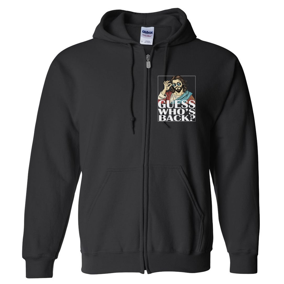 Guess Whos Back Jesus Easter Religious Catholic Full Zip Hoodie