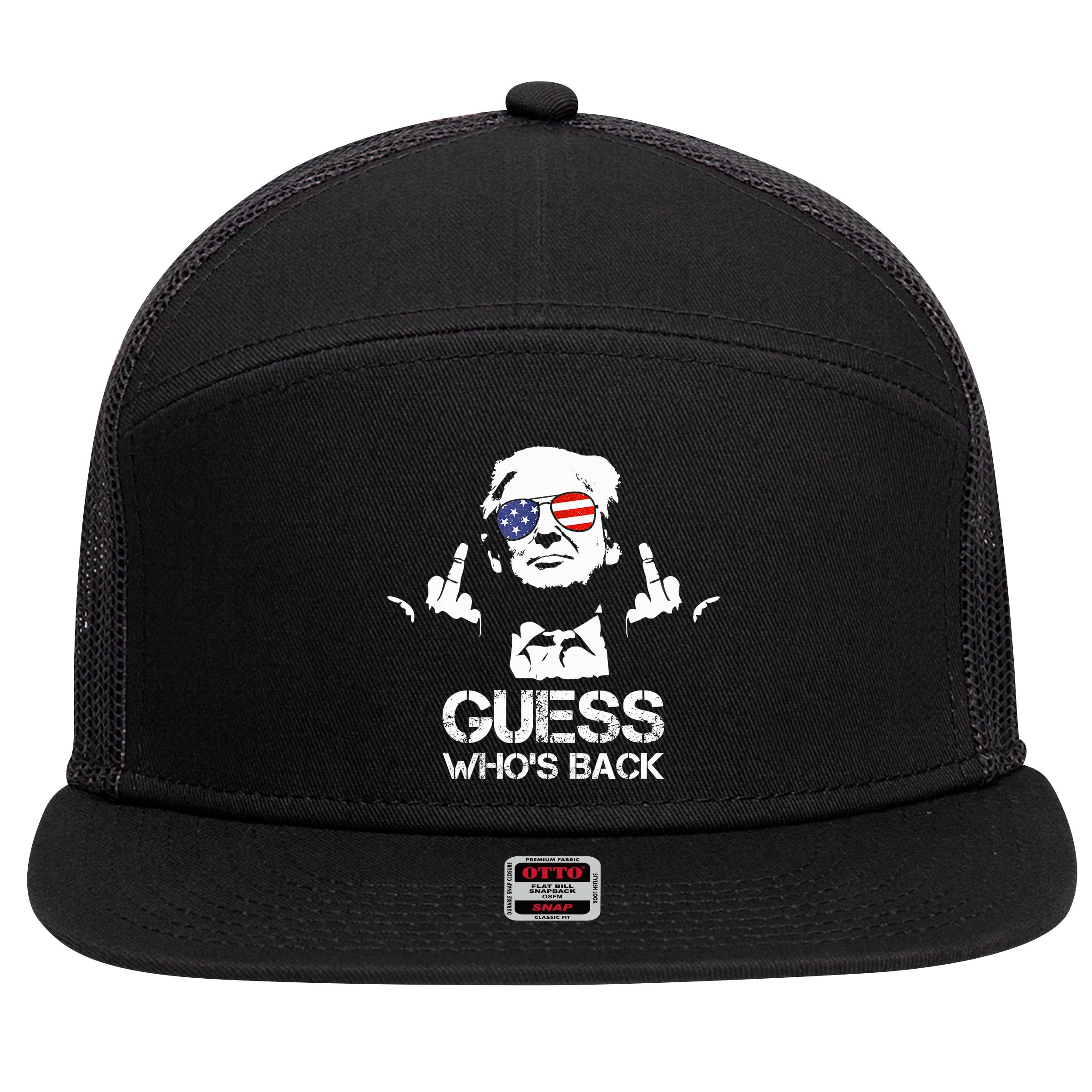 Guess WhoS Back Trump 7 Panel Mesh Trucker Snapback Hat