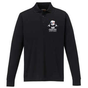 Guess WhoS Back Trump Performance Long Sleeve Polo