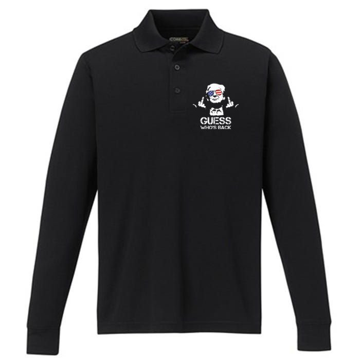 Guess WhoS Back Trump Performance Long Sleeve Polo