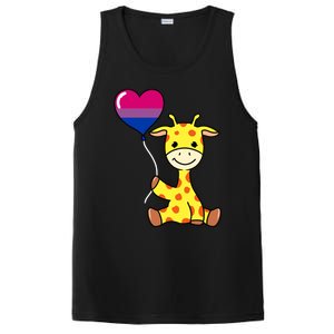 Giraffe With Bisexual Pride Balloon Gift PosiCharge Competitor Tank