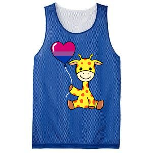 Giraffe With Bisexual Pride Balloon Gift Mesh Reversible Basketball Jersey Tank