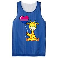 Giraffe With Bisexual Pride Balloon Gift Mesh Reversible Basketball Jersey Tank