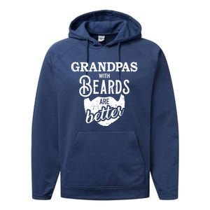 Grandpas With Beards Are Better Great Gift Performance Fleece Hoodie