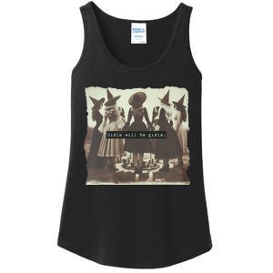 Girl Will Be Girl Funny Witch Witchy Vibes Halloween Ladies Essential Tank