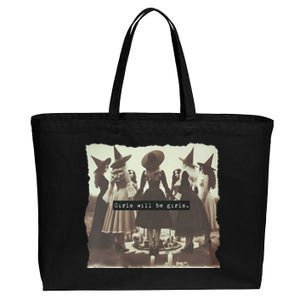 Girl Will Be Girl Funny Witch Witchy Vibes Halloween Cotton Canvas Jumbo Tote