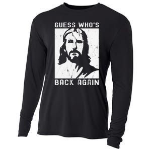 Guess Who's Back Back Again Happy Easter! Jesus Christian Cooling Performance Long Sleeve Crew