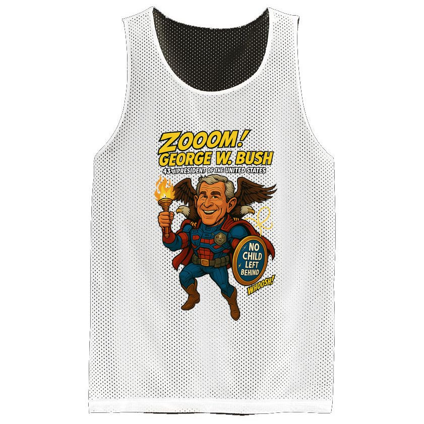 George W. Bush The Presidential Chronicles Mesh Reversible Basketball Jersey Tank
