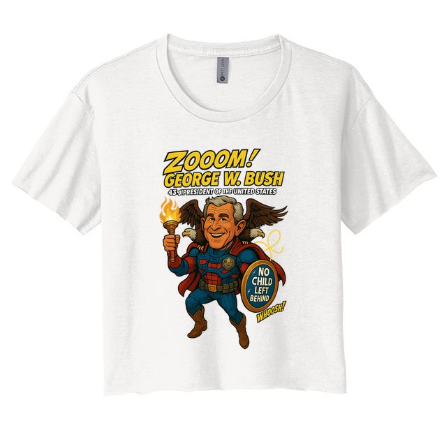 George W. Bush The Presidential Chronicles Women's Crop Top Tee